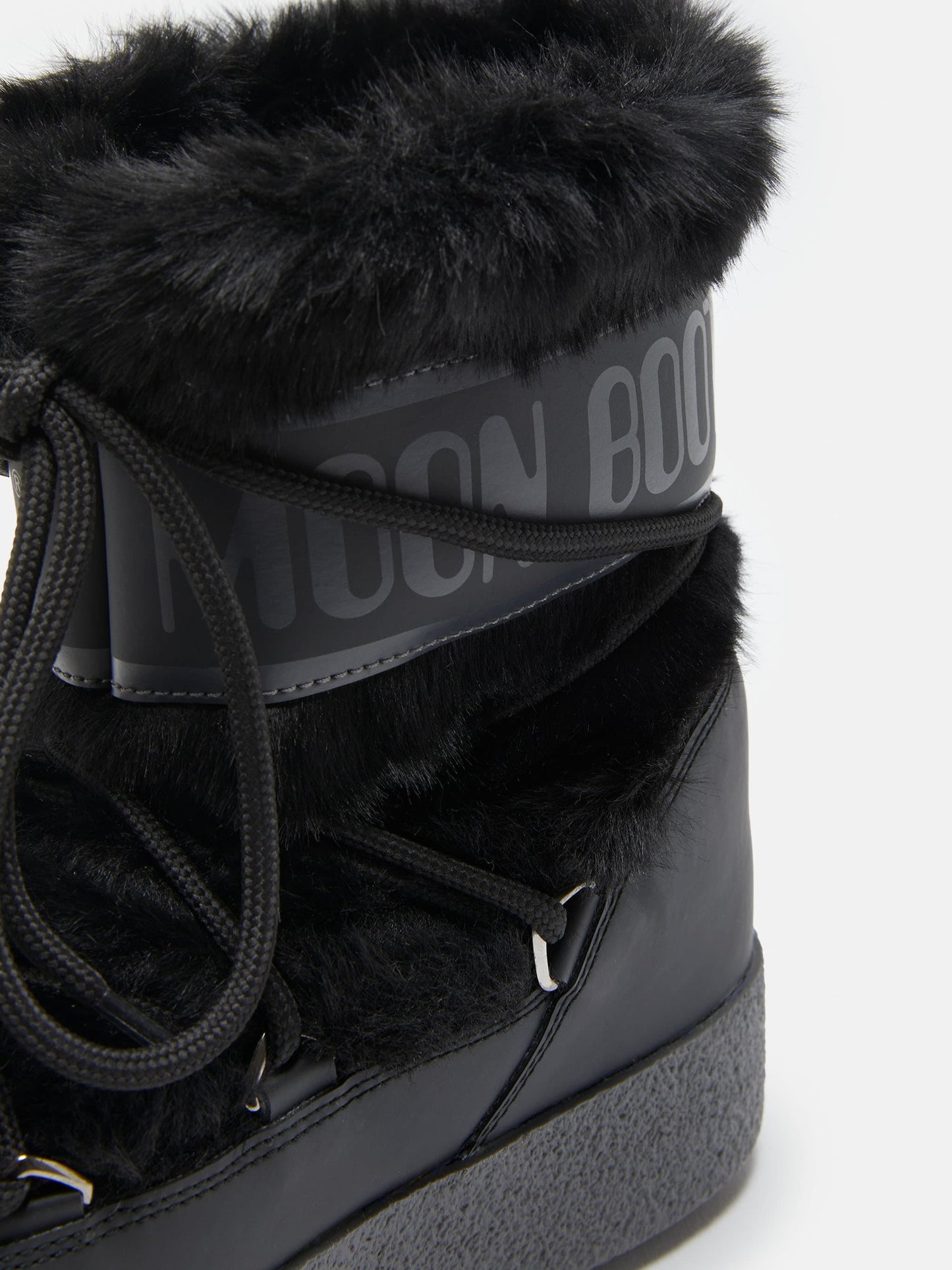 MOON BOOT LTRACK LOW BLACK FAUX-FUR BOOTS