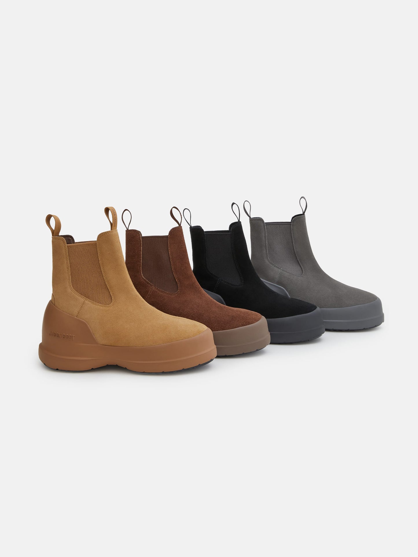 MOON BOOT LUNA BLACK SUEDE CHELSEA BOOTS