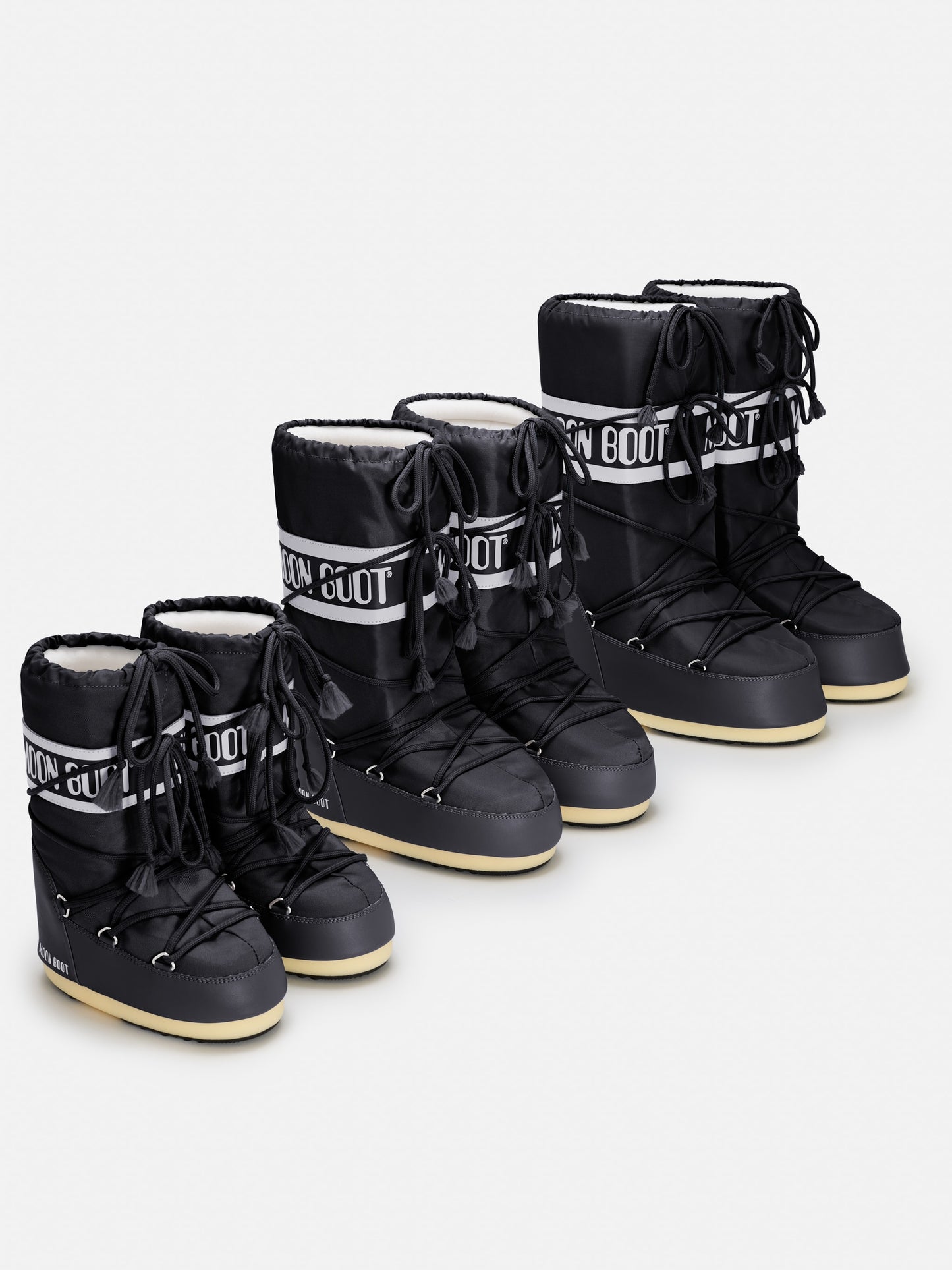 MOON BOOT ICON BLACK NYLON BOOTS