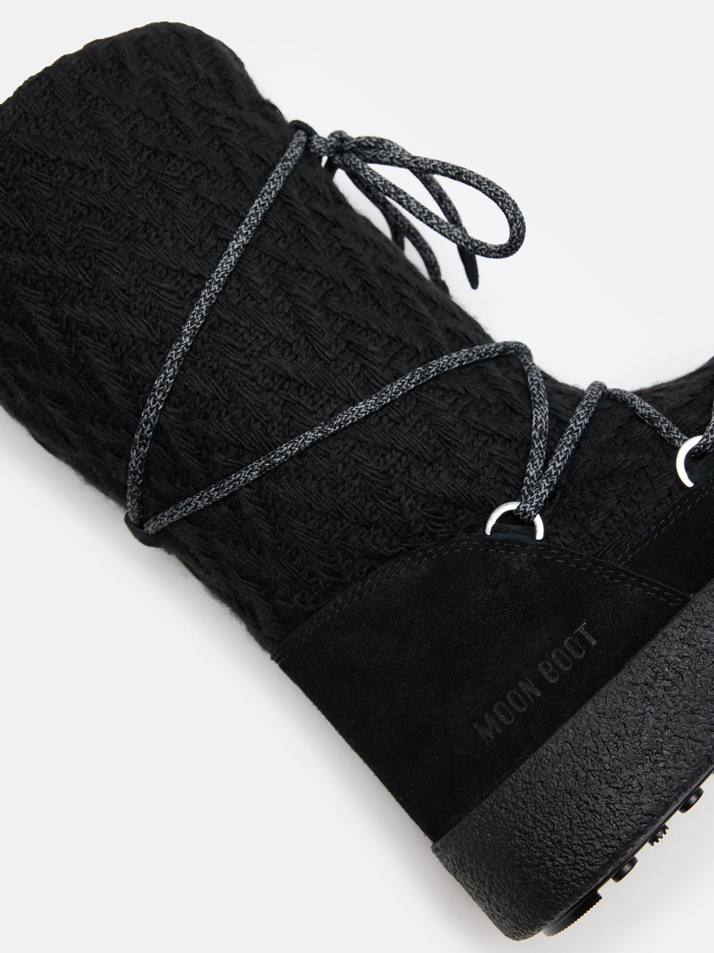 MOON BOOT MOON BOOT X GUEST IN RESIDENCE LTRACK BLACK KNIT BOOTS