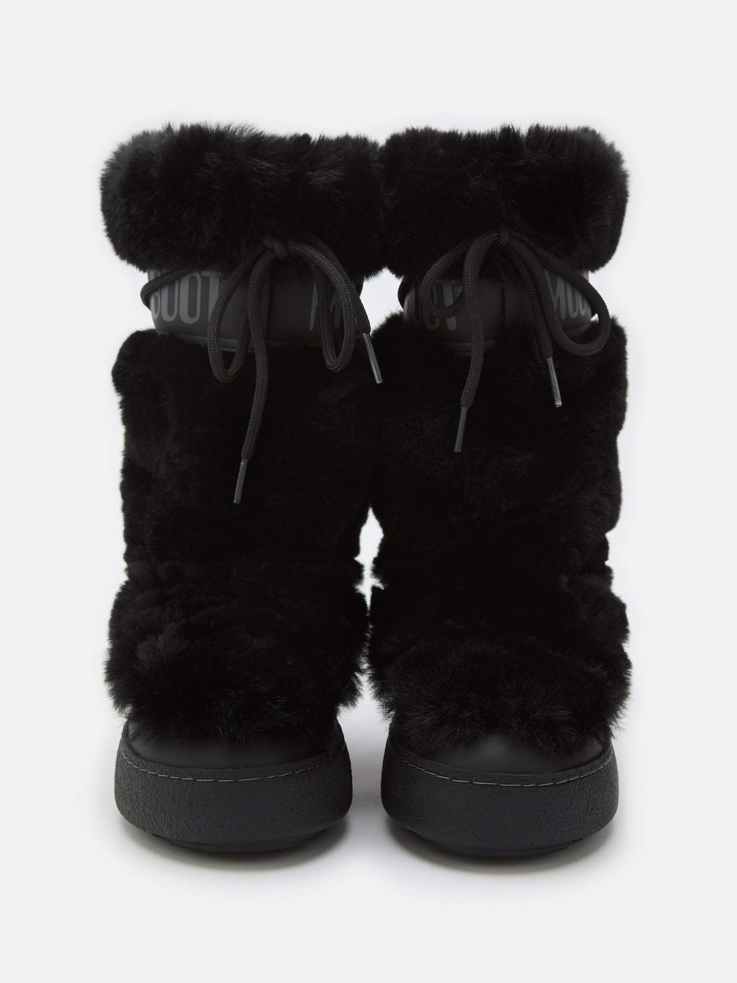 MOON BOOT LTRACK BLACK FAUX-FUR HIGH BOOTS