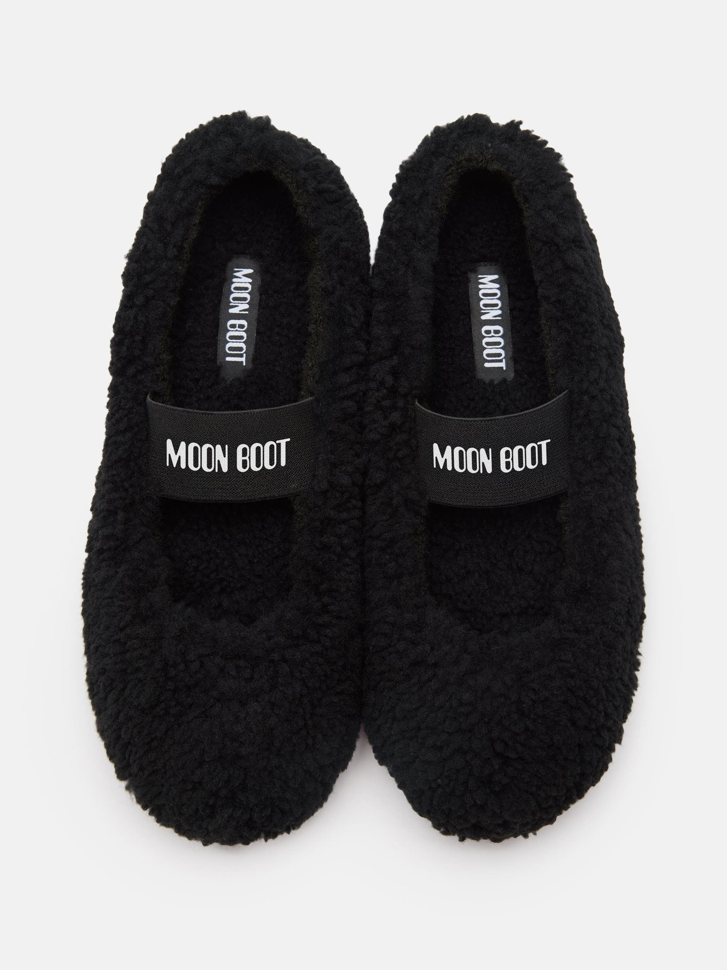 MOON BOOT SHEARLING BLACK BALLERINAS