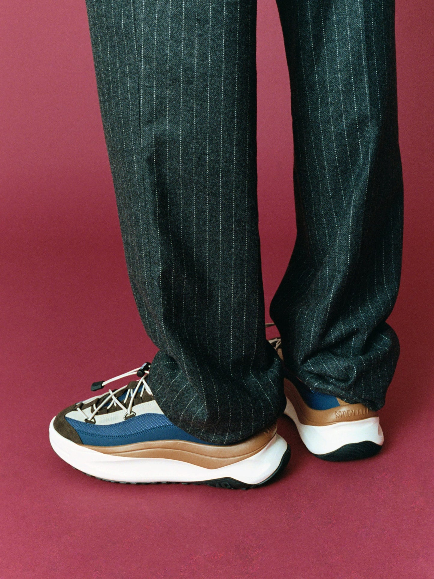 MOON BOOT MOON247 XLACE NAVY & BROWN SNEAKERS