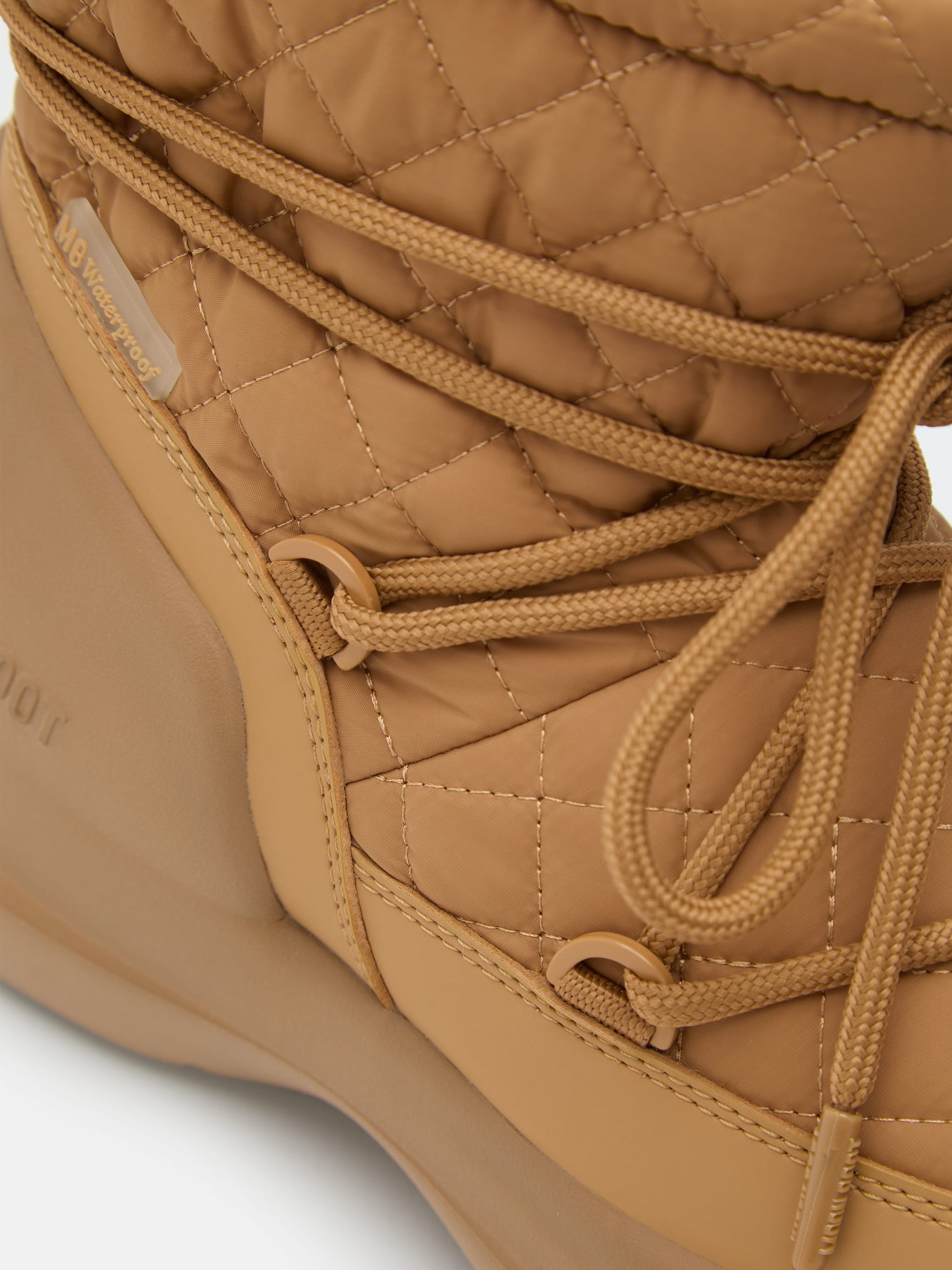 MOON BOOT MEZZALUNA MID CAMEL QUILTED BOOTS