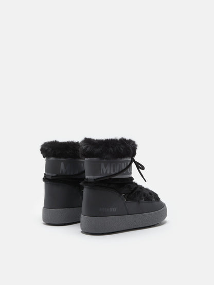 MOON BOOT LTRACK LOW BLACK FAUX-FUR BOOTS