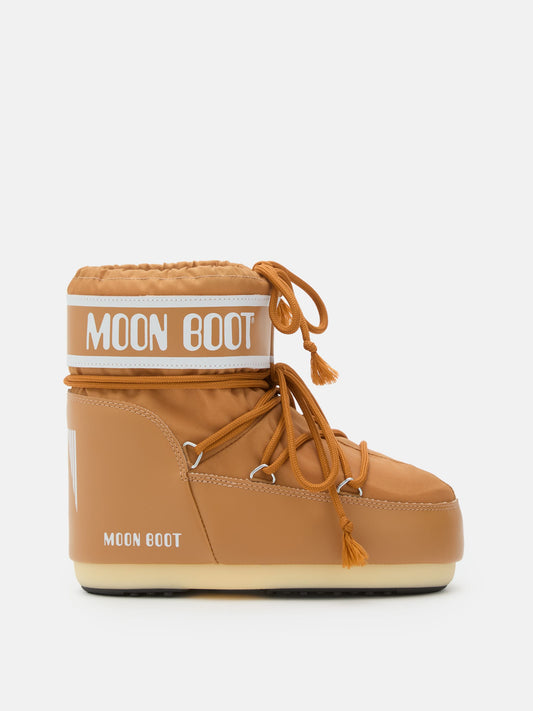 MOON BOOT ICON LOW BROWN NYLON BOOTS