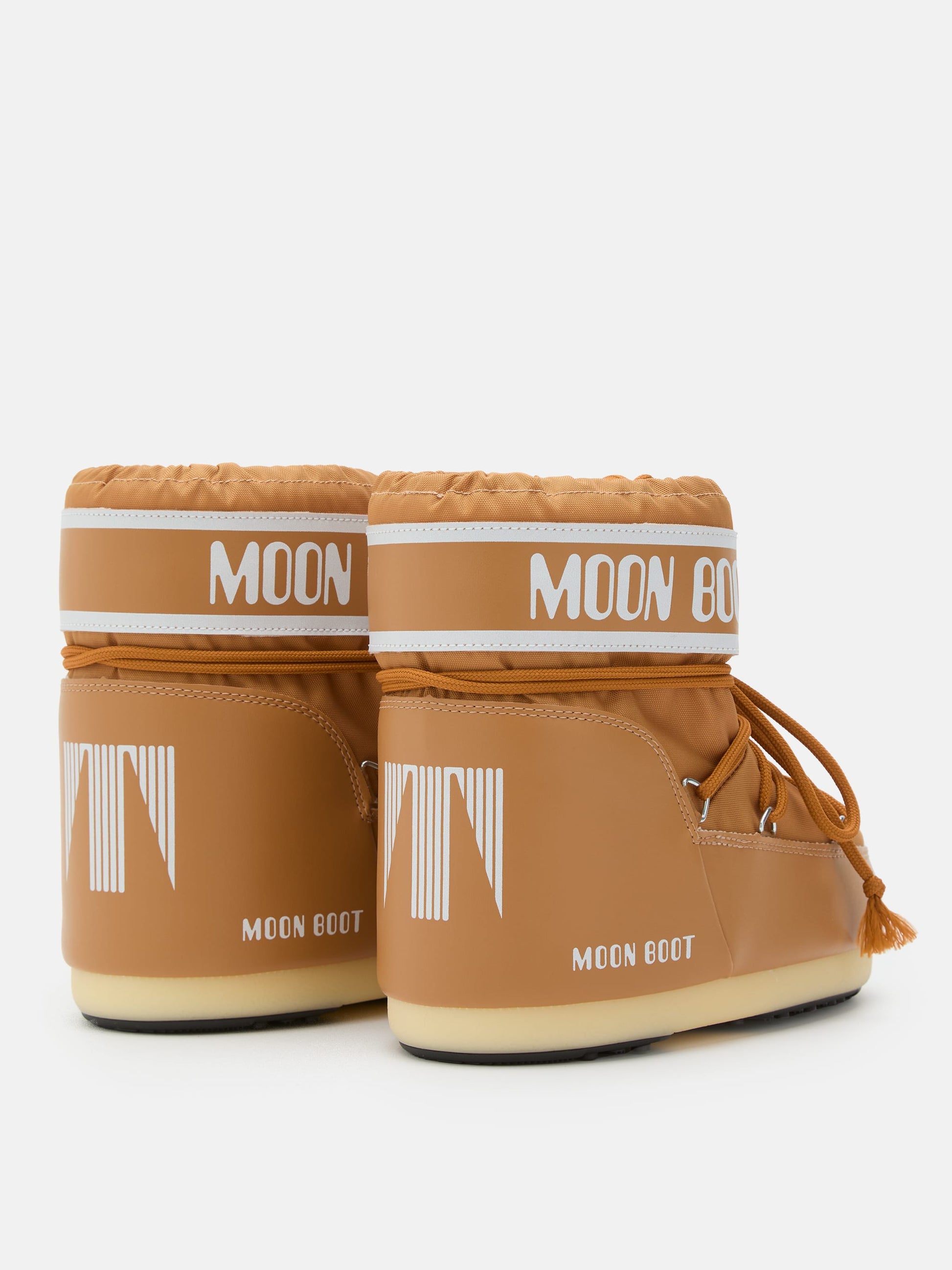 MOON BOOT ICON LOW BROWN NYLON BOOTS