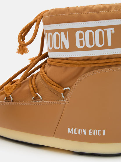 MOON BOOT ICON LOW BROWN NYLON BOOTS