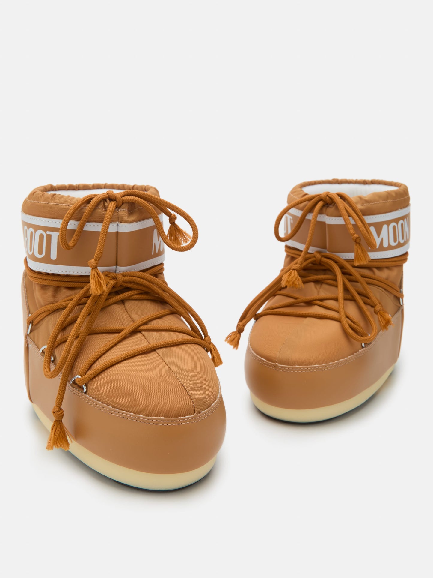 MOON BOOT ICON LOW BROWN NYLON BOOTS