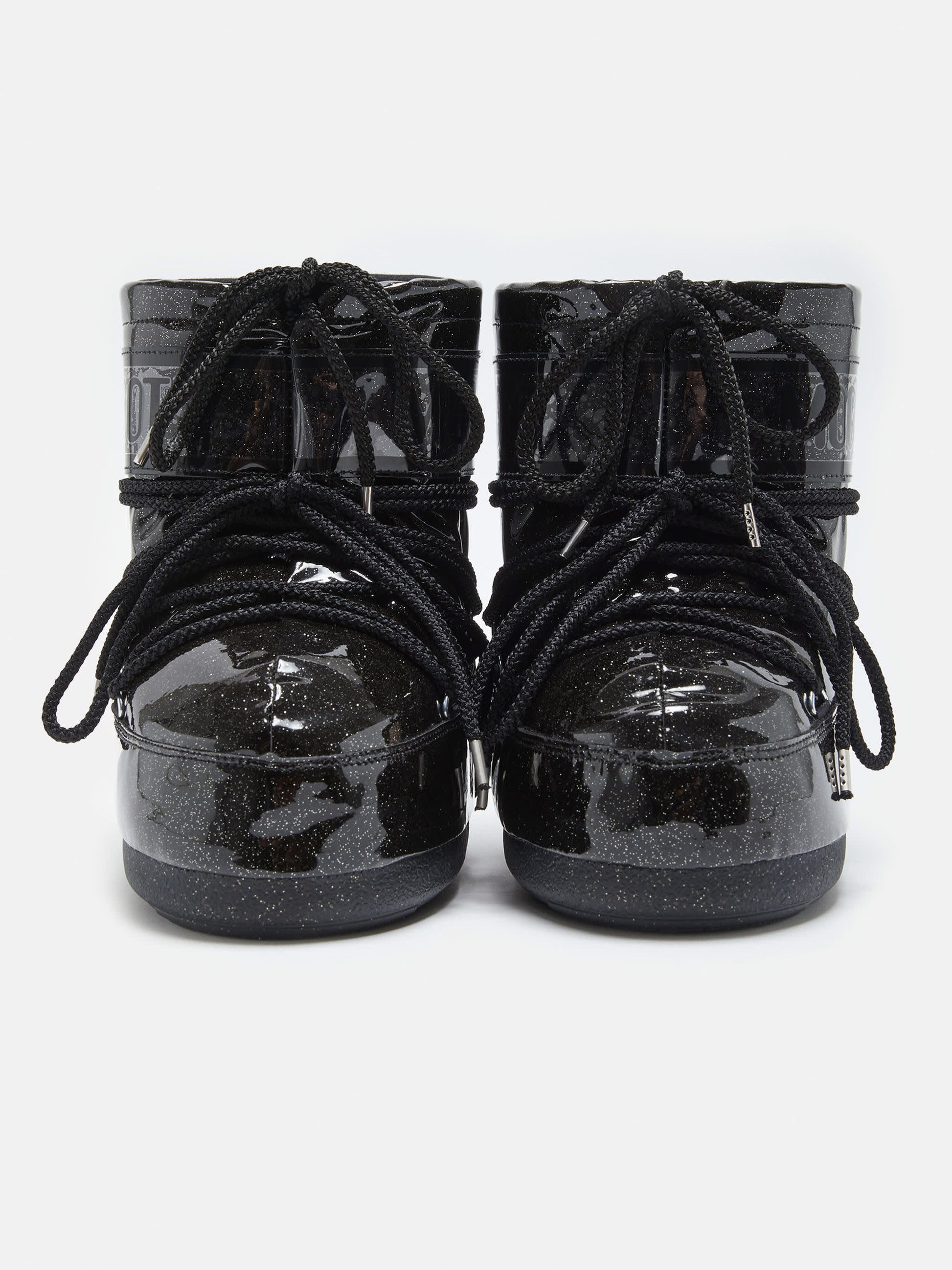 MOON BOOT ICON LOW BLACK GLITTER BOOTS