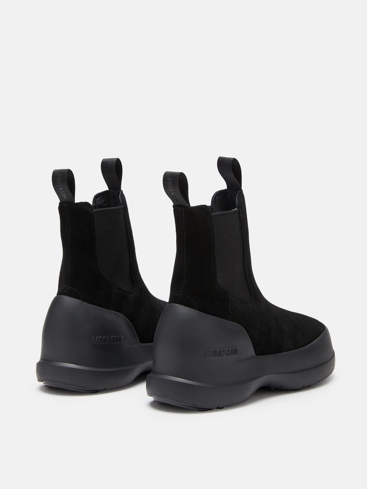 MOON BOOT LUNA BLACK SUEDE CHELSEA BOOTS