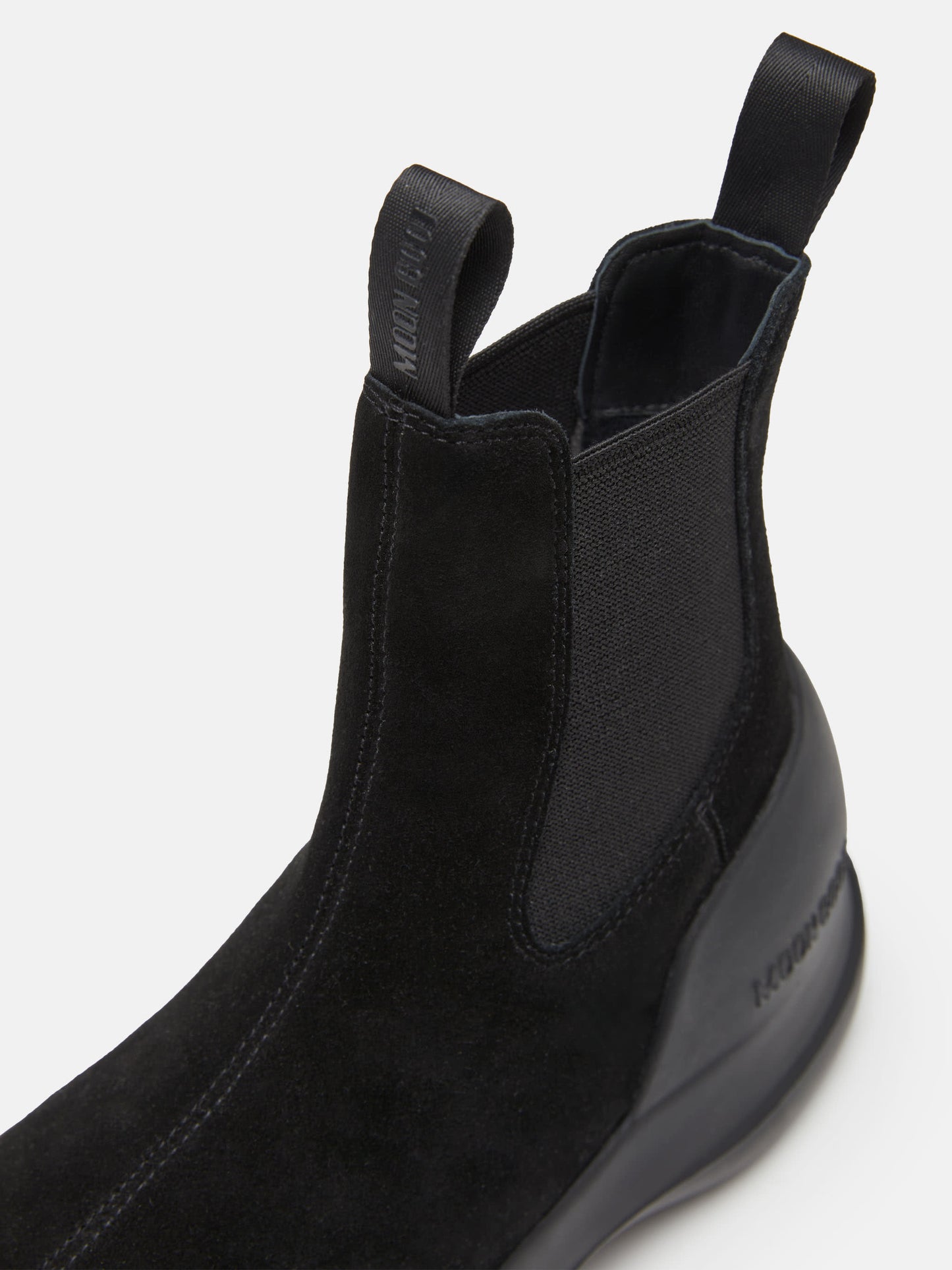 MOON BOOT LUNA BLACK SUEDE CHELSEA BOOTS