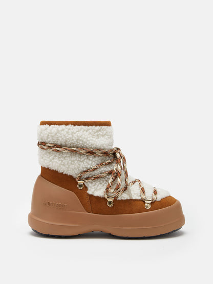 MOON BOOT LUNA BROWN SHEARLING BOOTS