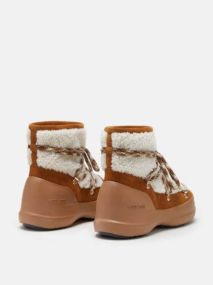 MOON BOOT LUNA BROWN SHEARLING BOOTS