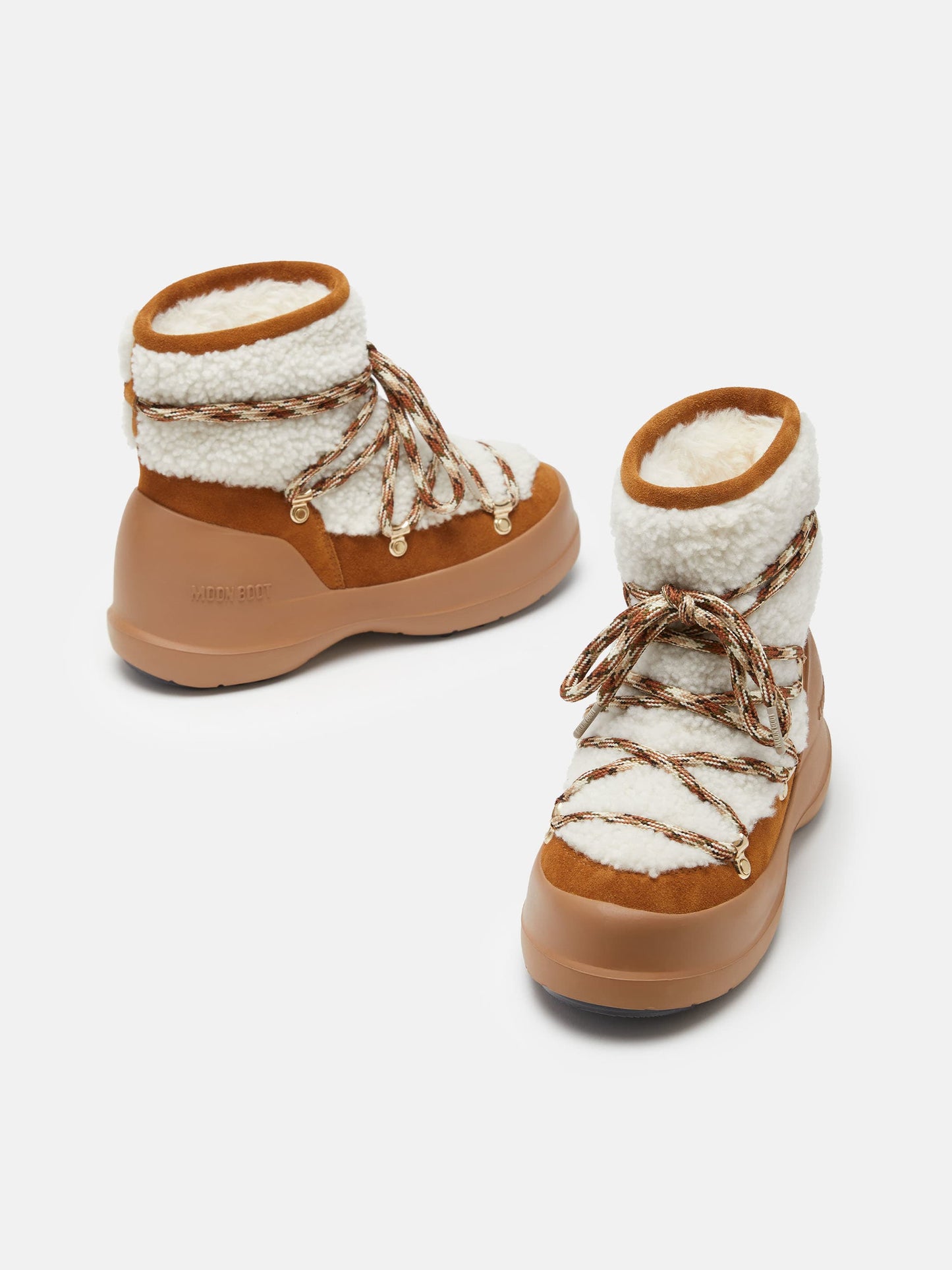 MOON BOOT LUNA BROWN SHEARLING BOOTS