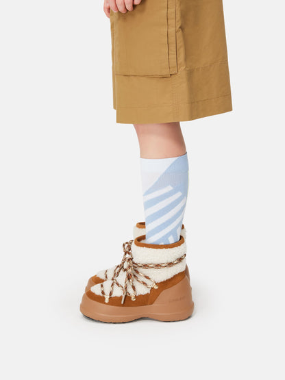 MOON BOOT LUNA BROWN SHEARLING BOOTS