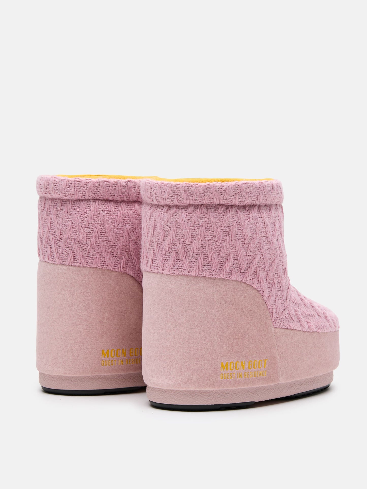 MOON BOOT MOON BOOT X GUEST IN RESIDENCE ICON LOW NO LACE ROSE KNIT BOOTS