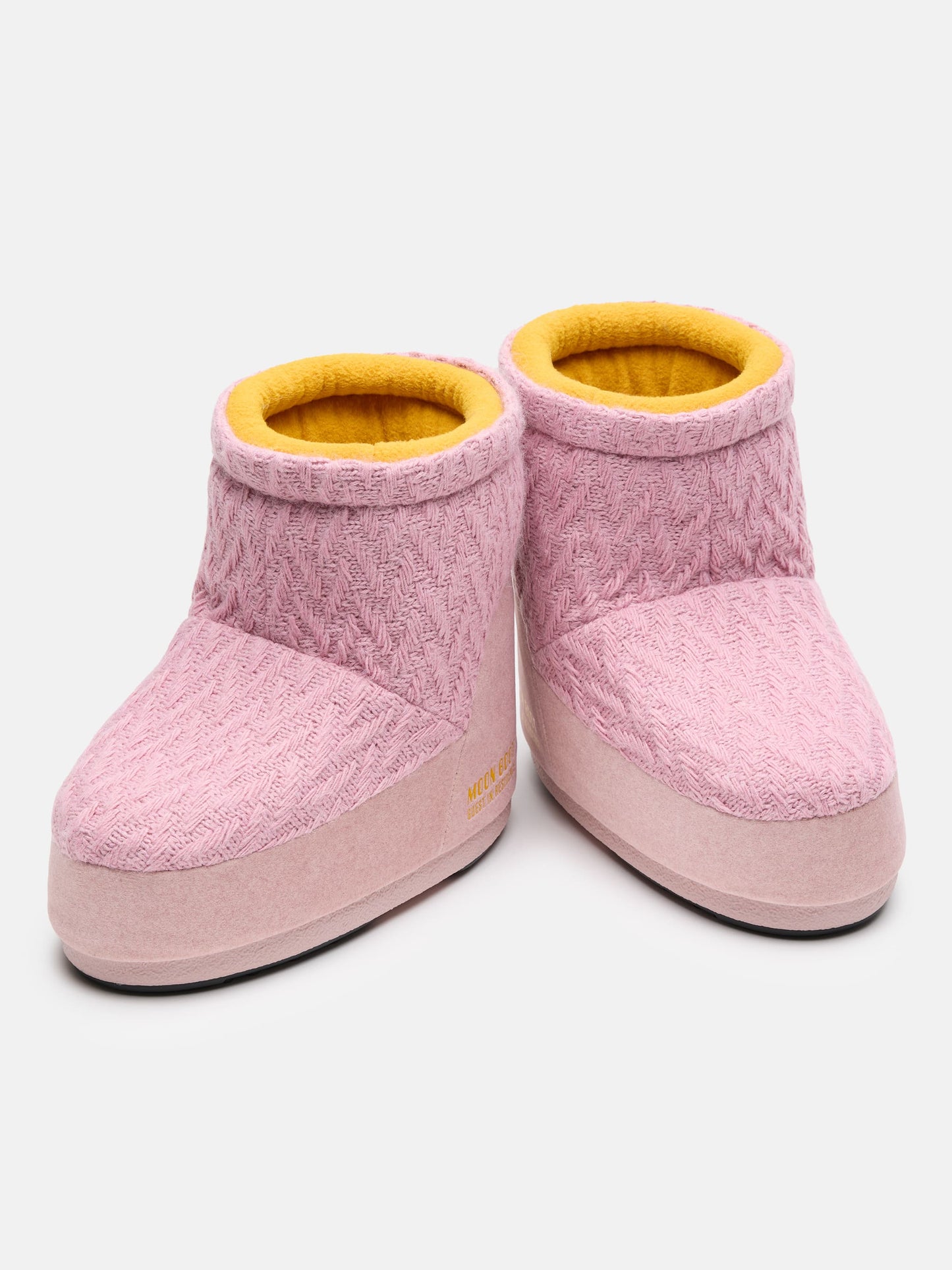 MOON BOOT MOON BOOT X GUEST IN RESIDENCE ICON LOW NO LACE ROSE KNIT BOOTS