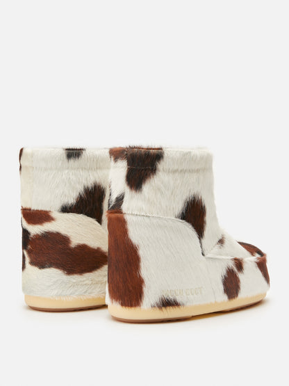 MOON BOOT ICON LOW NO LACE COW PRINT BOOTS