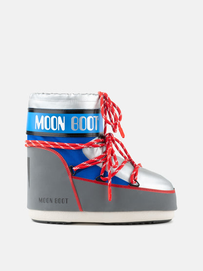 MOON BOOT ICON LOW SPACE RACING SILVER BOOTS