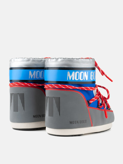 MOON BOOT ICON LOW SPACE RACING SILVER BOOTS