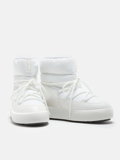 MOON BOOT LTRACK LOW WHITE NYLON BOOTS