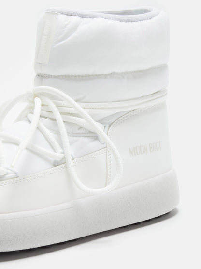 MOON BOOT LTRACK LOW WHITE NYLON BOOTS