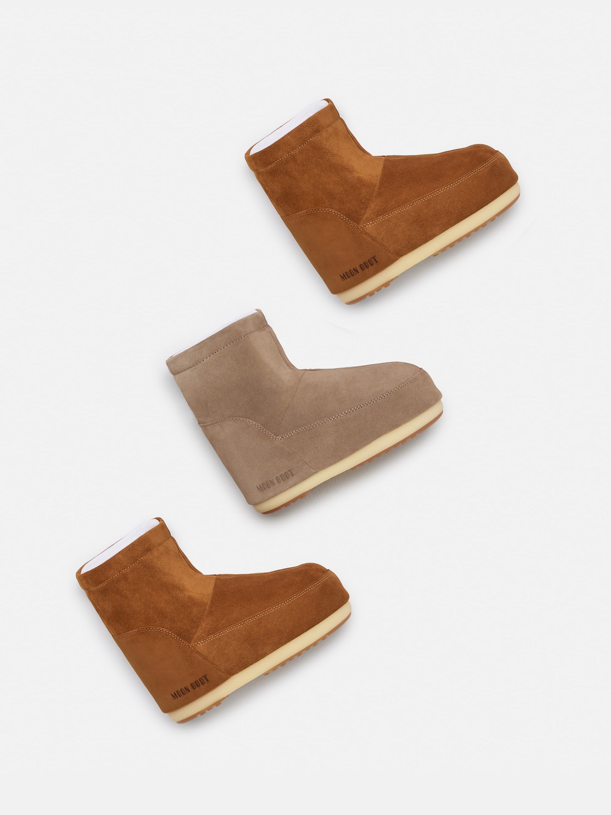 MOON BOOT NO LACE TAN SUEDE BOOTS