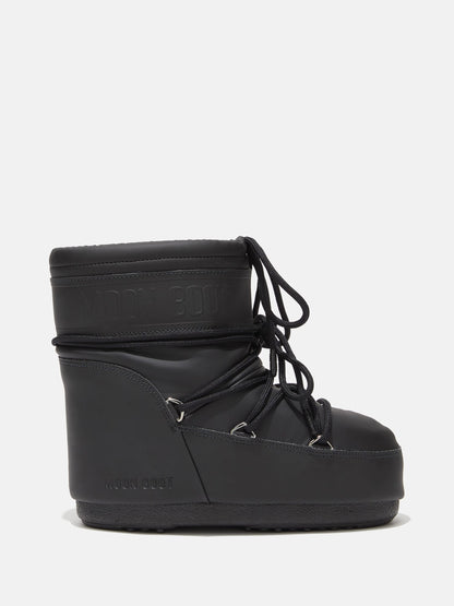 MOON BOOT ICON LOW BLACK RUBBER BOOTS