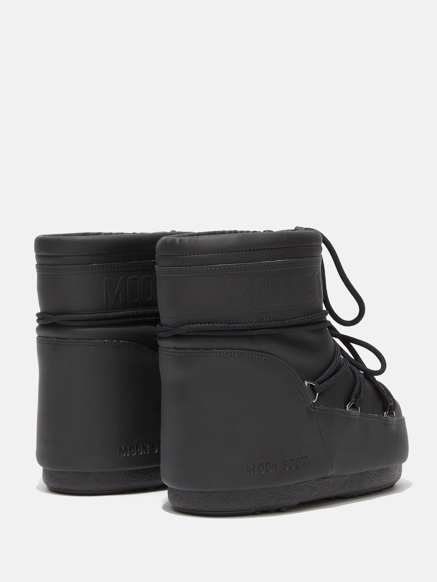 MOON BOOT ICON LOW BLACK RUBBER BOOTS