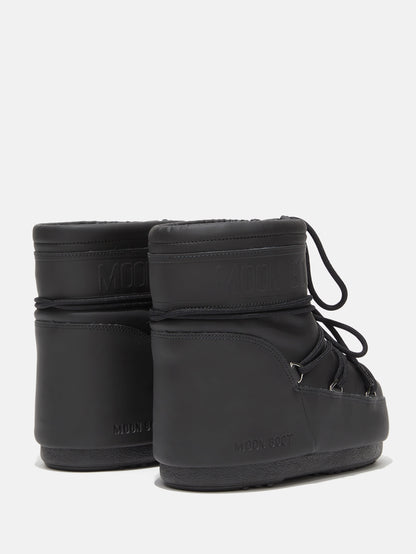 MOON BOOT ICON LOW BLACK RUBBER BOOTS