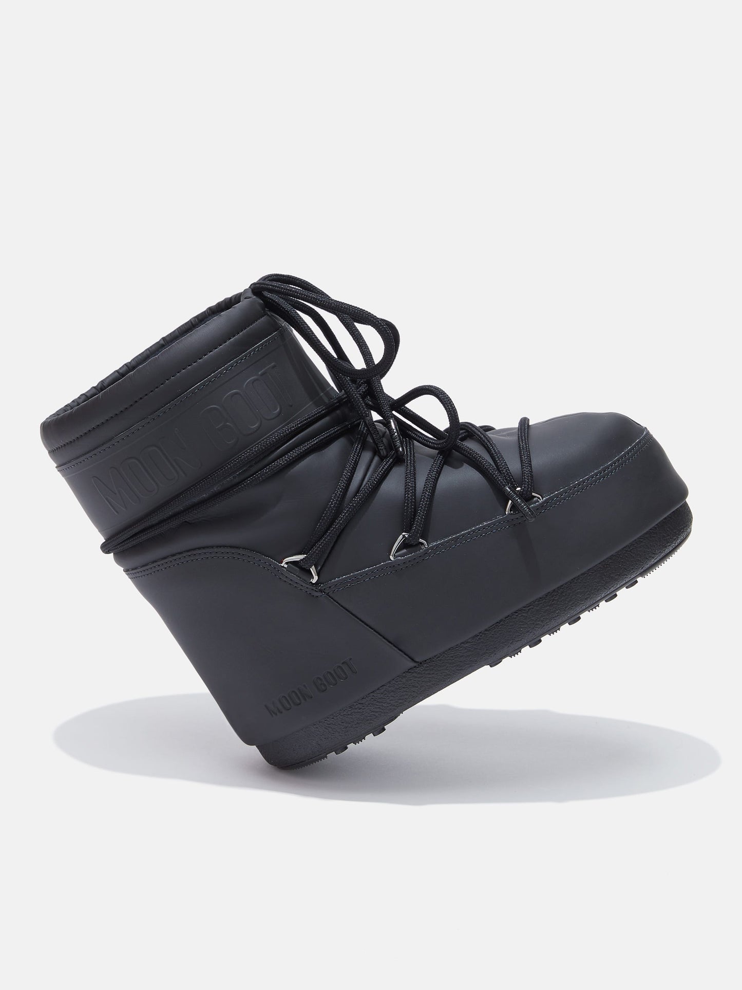 MOON BOOT ICON LOW BLACK RUBBER BOOTS