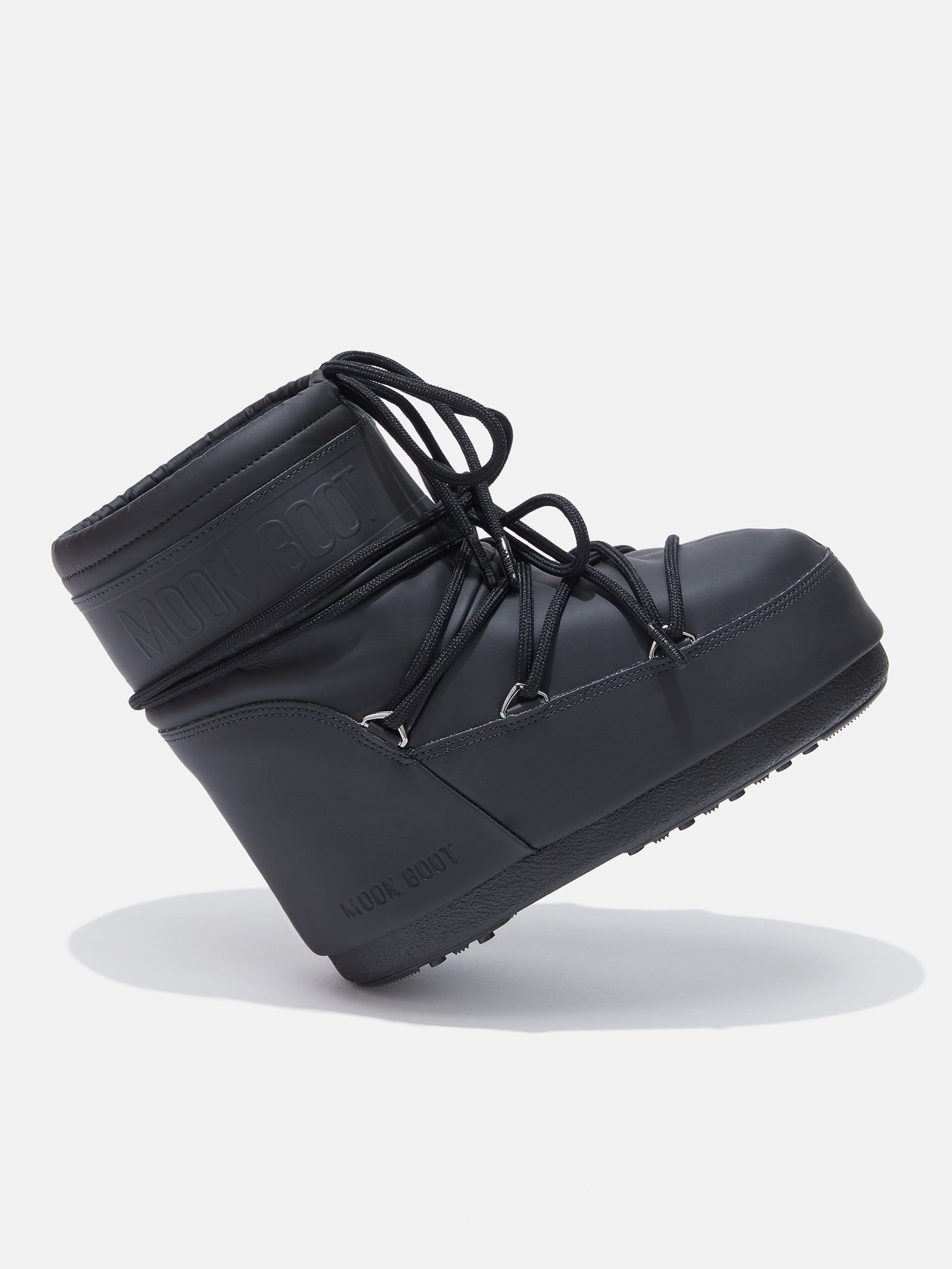 MOON BOOT ICON LOW BLACK RUBBER BOOTS