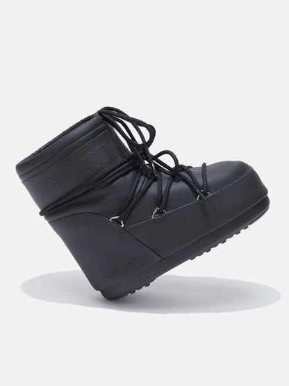MOON BOOT ICON LOW BLACK RUBBER BOOTS