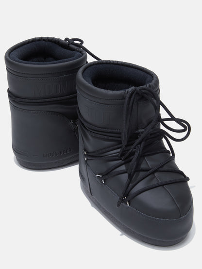 MOON BOOT ICON LOW BLACK RUBBER BOOTS