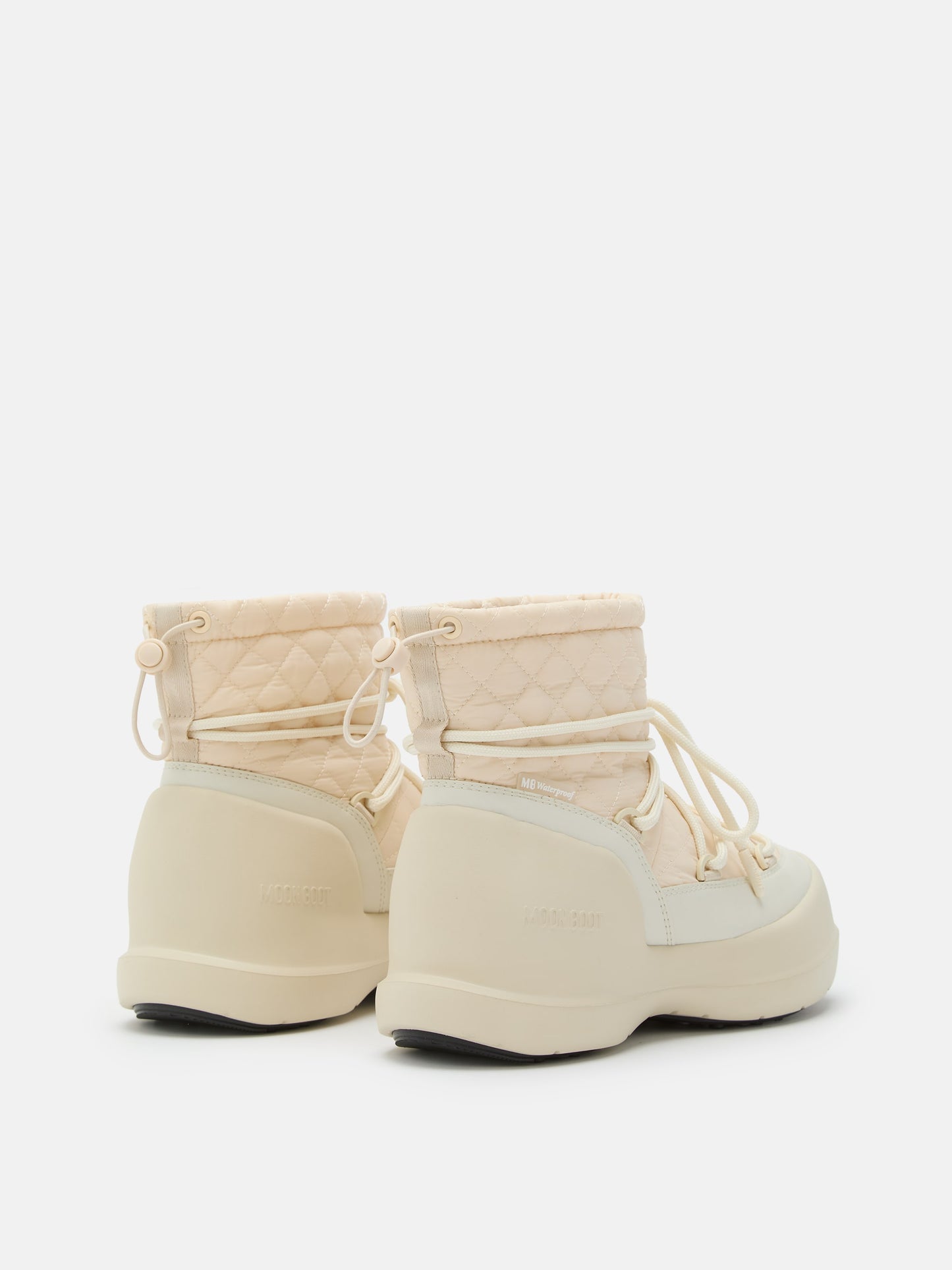 MOON BOOT MEZZALUNA MID CREAM QUILTED BOOTS