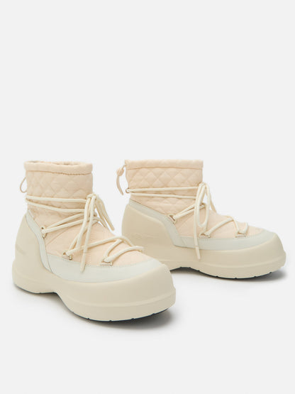 MOON BOOT MEZZALUNA MID CREAM QUILTED BOOTS
