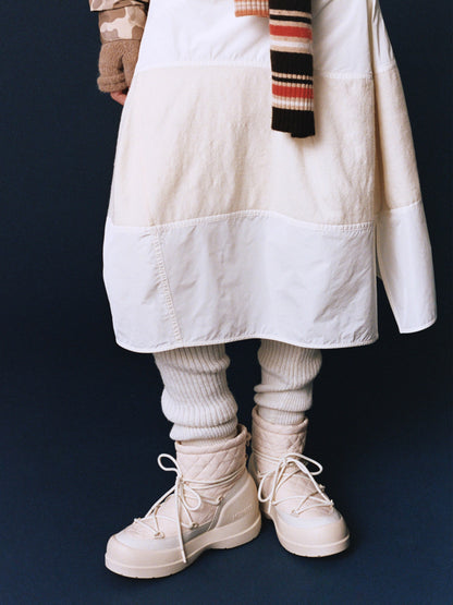 MOON BOOT MEZZALUNA MID CREAM QUILTED BOOTS