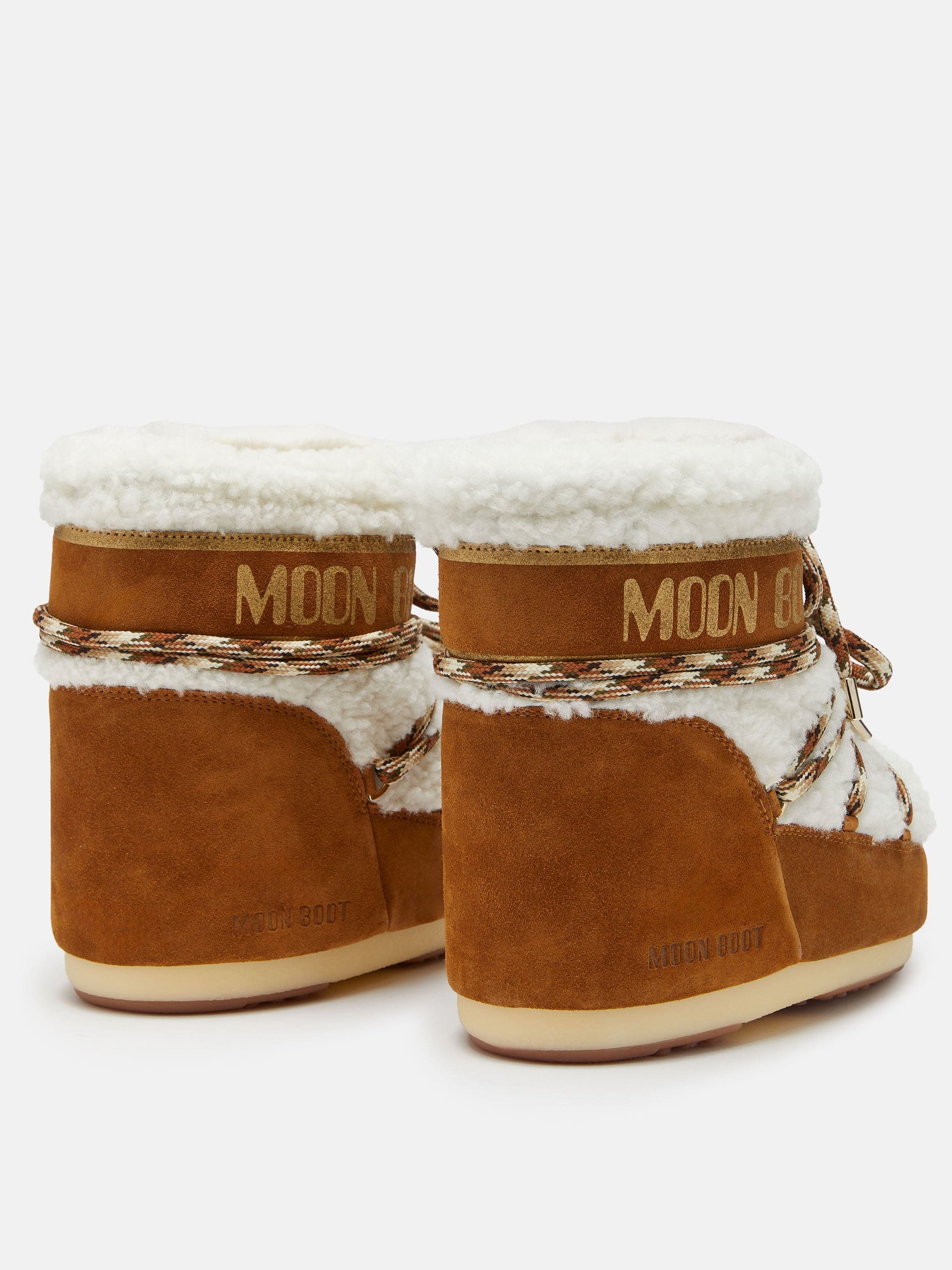 MOON BOOT LAB69 ICON LOW BROWN SHEARLING BOOTS