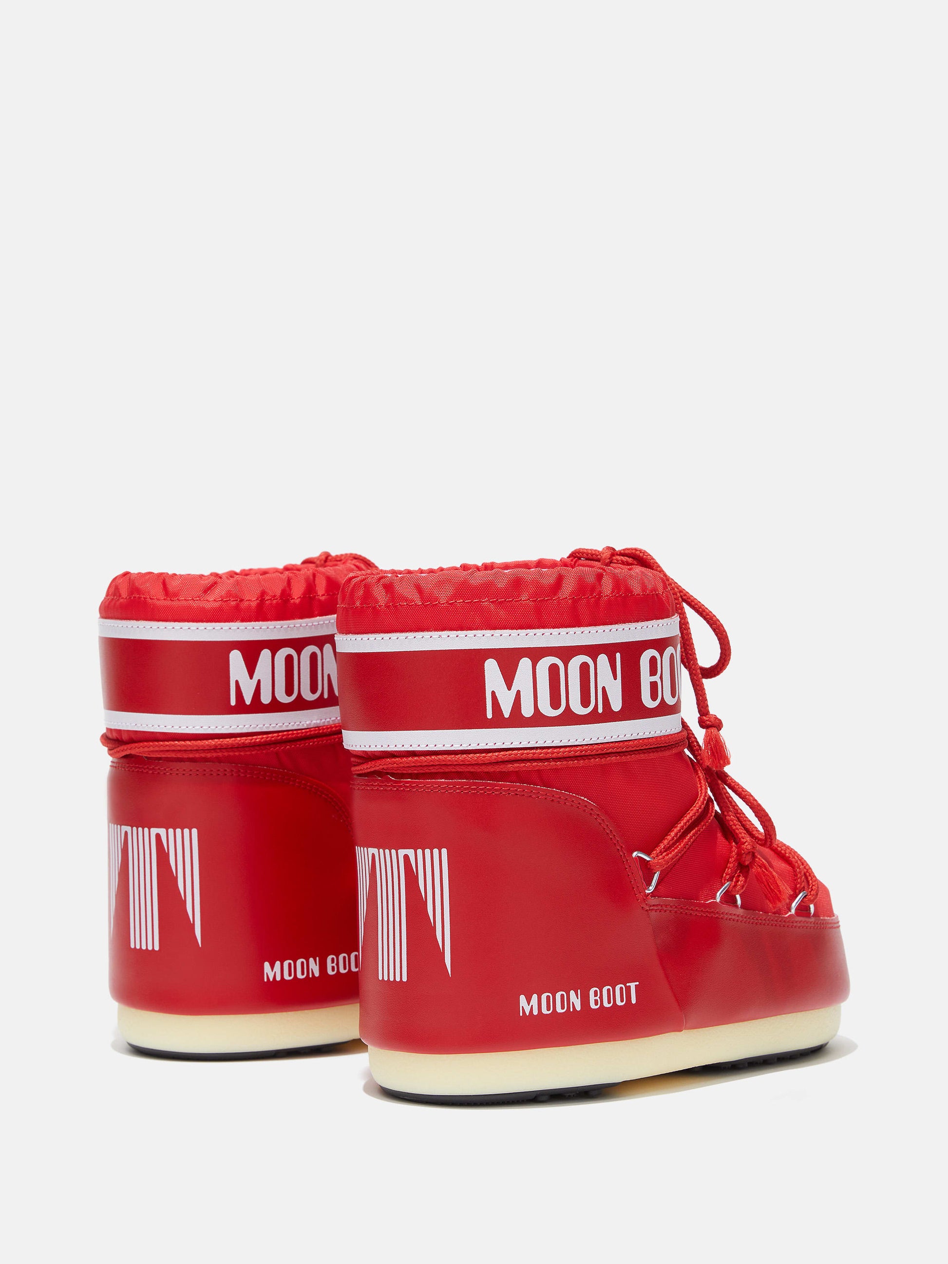 MOON BOOT ICON LOW RED NYLON BOOTS
