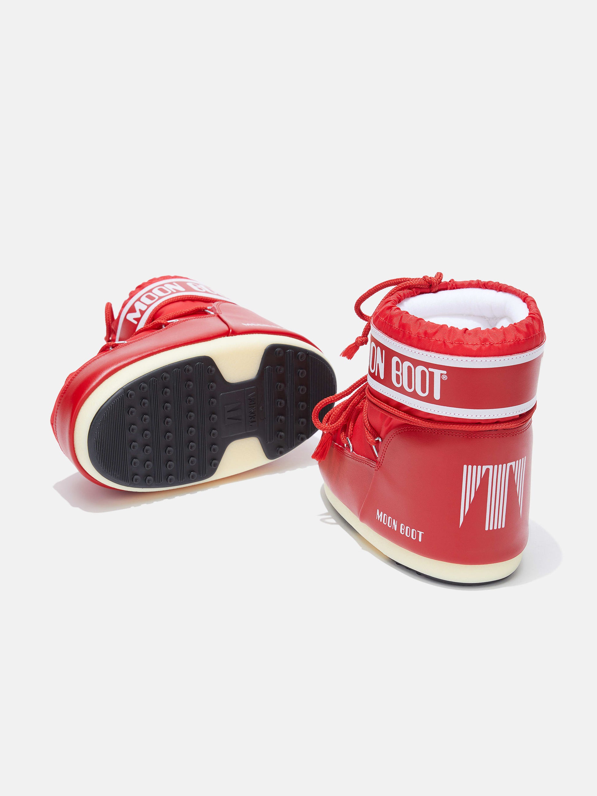 MOON BOOT ICON LOW RED NYLON BOOTS