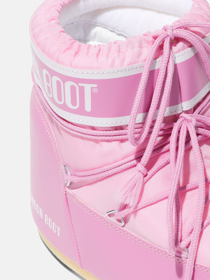 MOON BOOT ICON LOW PINK NYLON BOOTS