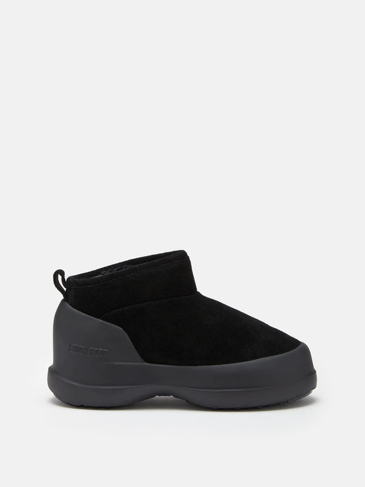MOON BOOT MEZZALUNA BLACK SUEDE LOW BOOTS