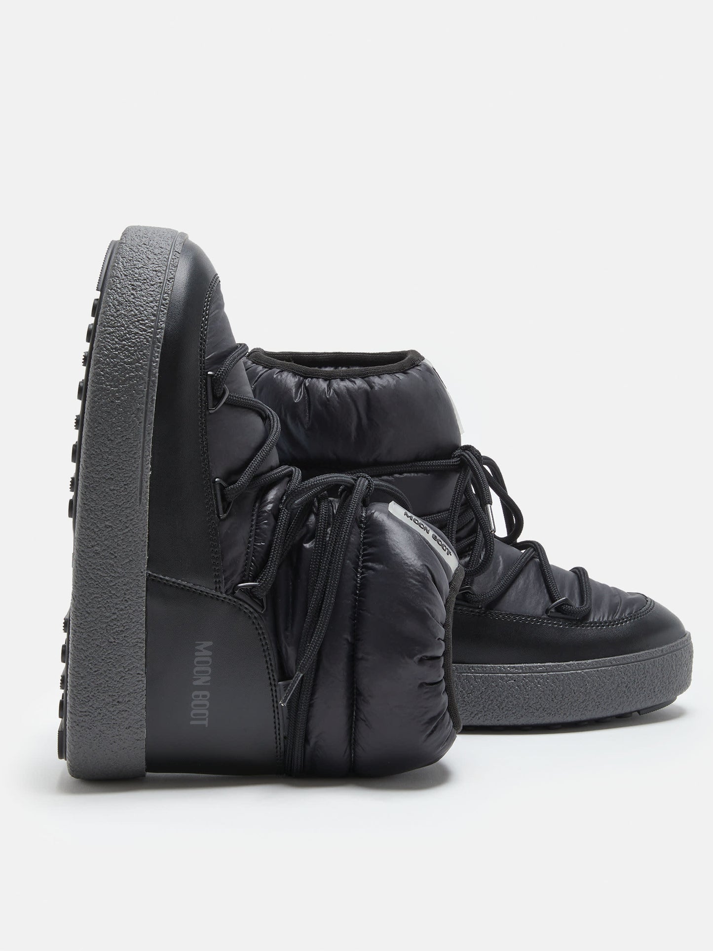 MOON BOOT LTRACK LOW BLACK NYLON BOOTS