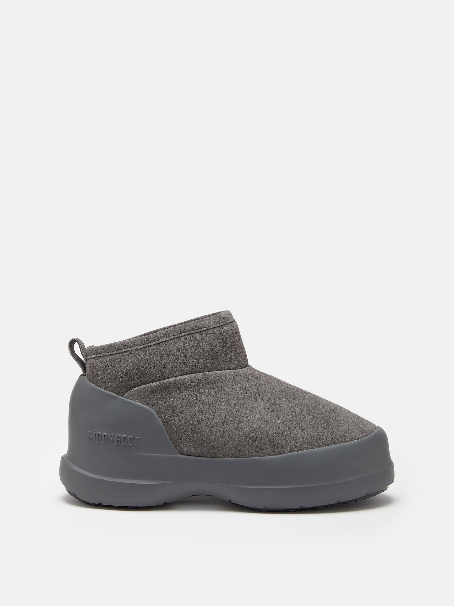 MOON BOOT MEZZALUNA ANTHRACITE SUEDE LOW BOOTS