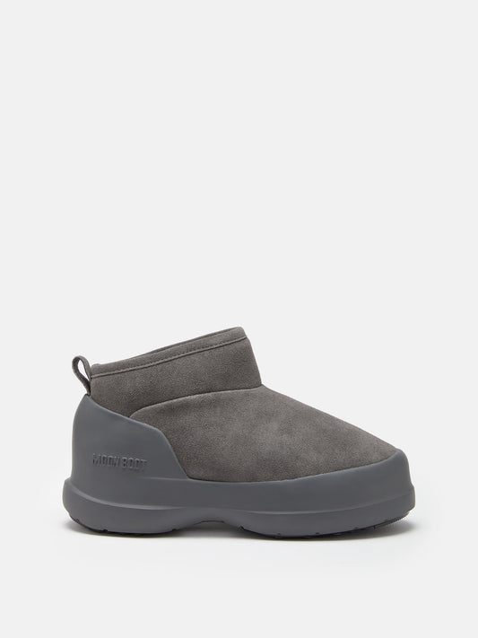 MOON BOOT MEZZALUNA ANTHRACITE SUEDE LOW BOOTS