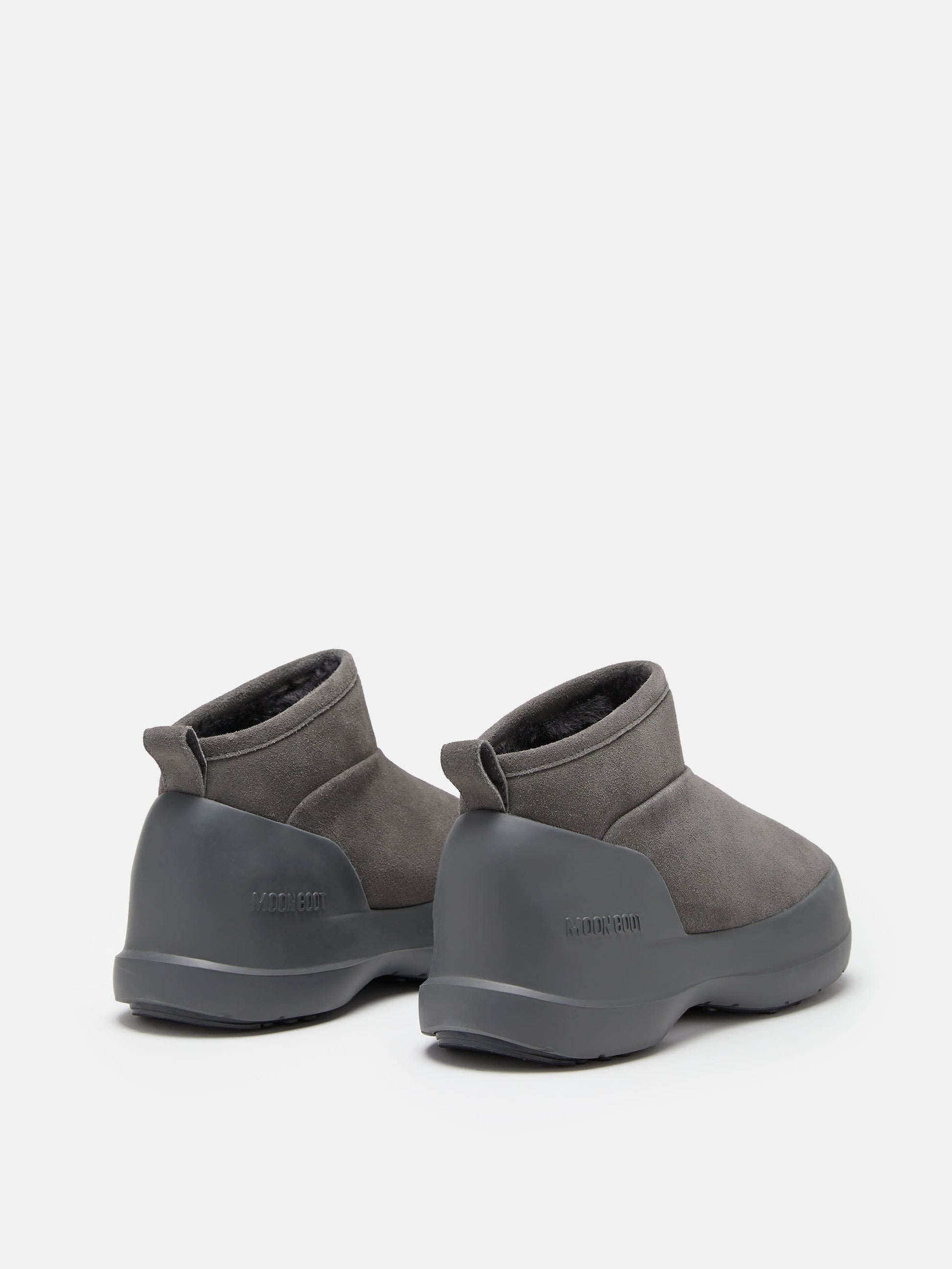 MOON BOOT MEZZALUNA ANTHRACITE SUEDE LOW BOOTS