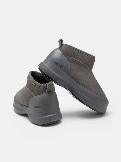 MOON BOOT MEZZALUNA ANTHRACITE SUEDE LOW BOOTS