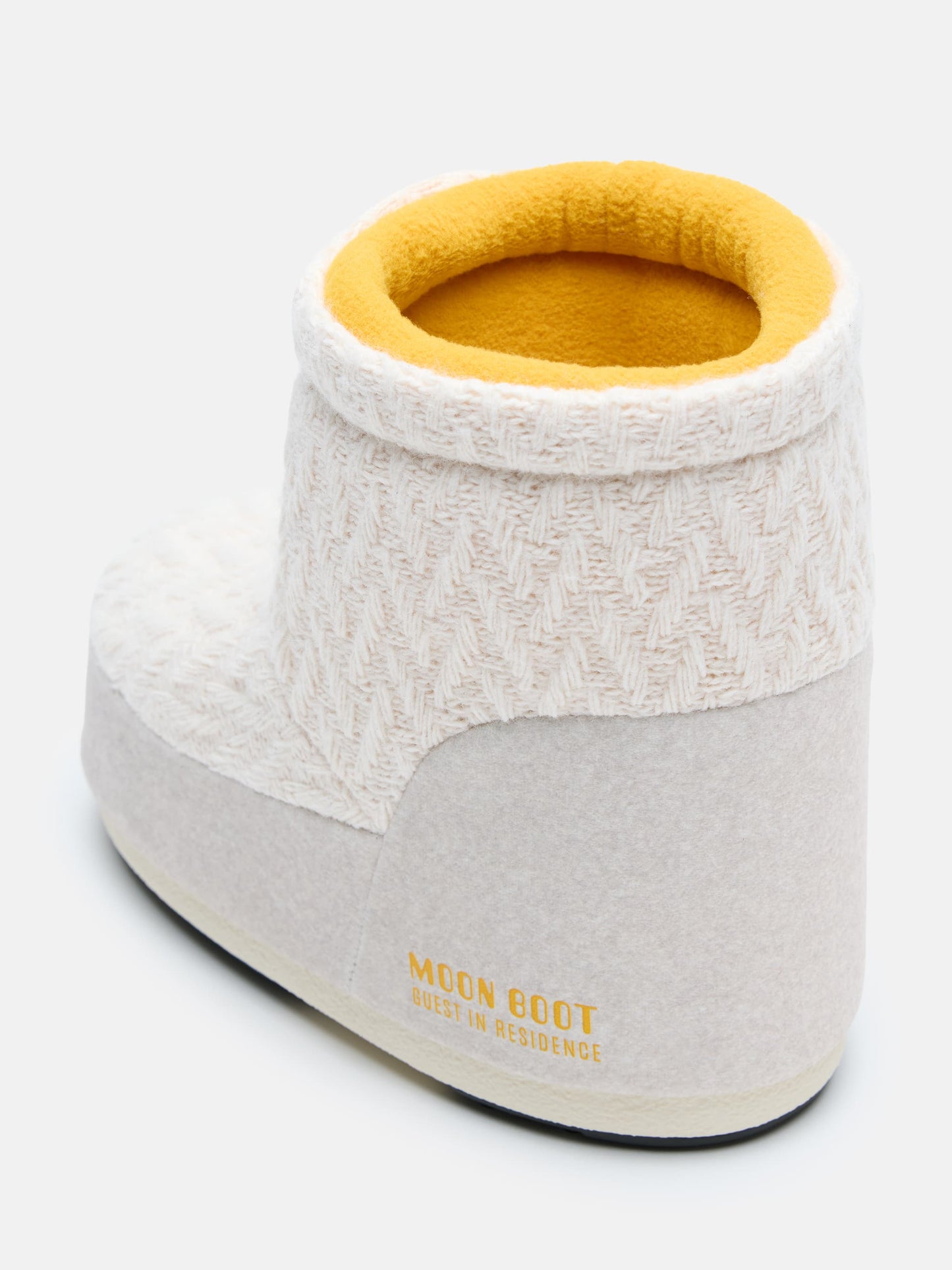 MOON BOOT MOON BOOT X GUEST IN RESIDENCE ICON LOW NO LACE WHITE SAND KNIT BOOTS