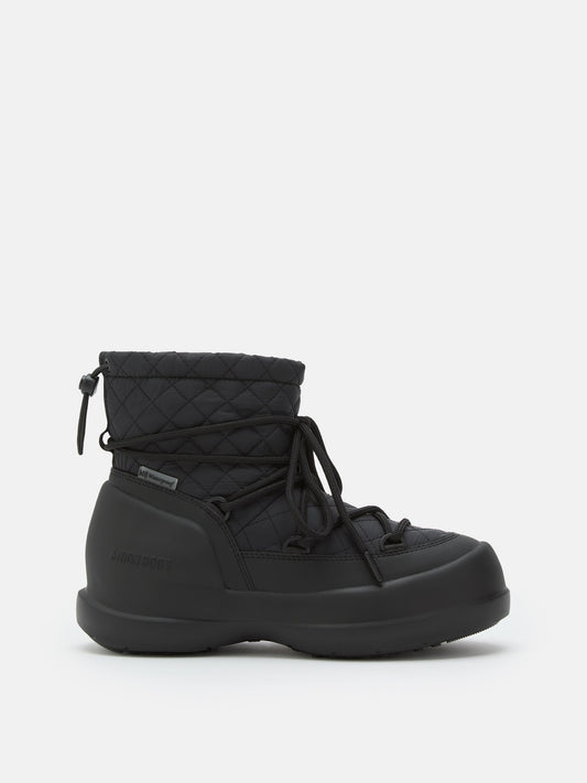 MOON BOOT MEZZALUNA MID BLACK QUILTED BOOTS